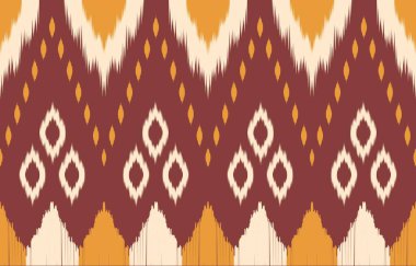 Geometrik etnik oryantal ikat kusursuz desenli renk doğulu. Aztek süsü izi. Arkaplan, perde, halı, duvar kağıdı, giysi, ambalaj, Batik, vektör illüstrasyonu için tasarım.