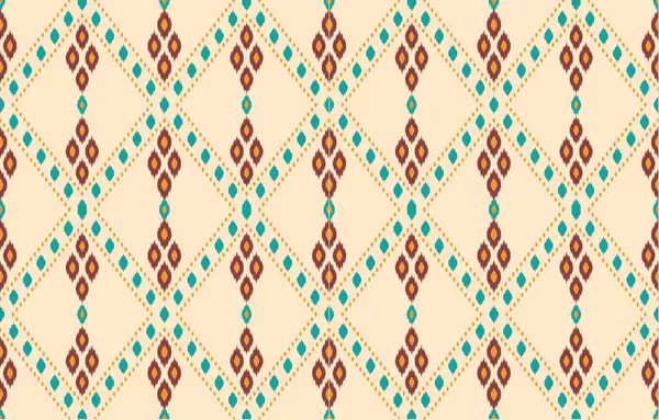 Geometrik etnik oryantal ikat kusursuz desenli renk doğulu. Aztek süsü izi. Arkaplan, perde, halı, duvar kağıdı, giysi, ambalaj, Batik, vektör illüstrasyonu için tasarım.