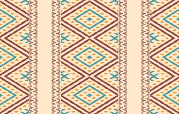 Geometrik etnik oryantal ikat kusursuz desenli renk doğulu. Aztek süsü izi. Arkaplan, perde, halı, duvar kağıdı, giysi, ambalaj, Batik, vektör illüstrasyonu için tasarım.