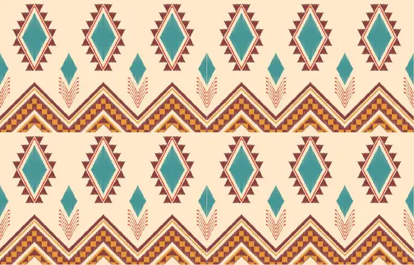 Geometrik etnik oryantal ikat kusursuz desenli renk doğulu. Aztek süsü izi. Arkaplan, perde, halı, duvar kağıdı, giysi, ambalaj, Batik, vektör illüstrasyonu için tasarım.