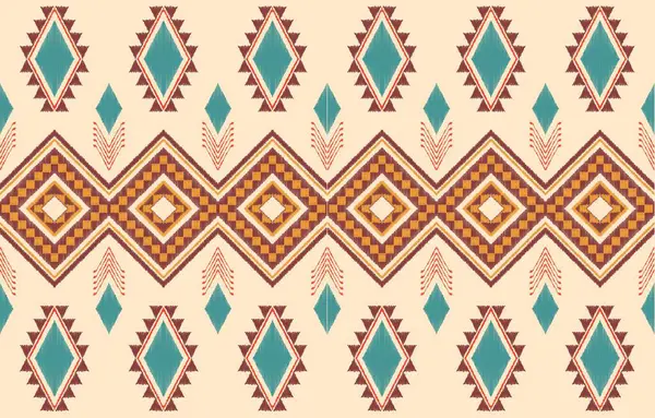 Geometrik etnik oryantal ikat kusursuz desenli renk doğulu. Aztek süsü izi. Arkaplan, perde, halı, duvar kağıdı, giysi, ambalaj, Batik, vektör illüstrasyonu için tasarım.