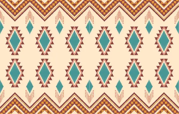 Geometrik etnik oryantal ikat kusursuz desenli renk doğulu. Aztek süsü izi. Arkaplan, perde, halı, duvar kağıdı, giysi, ambalaj, Batik, vektör illüstrasyonu için tasarım.