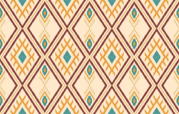 Geometrik etnik oryantal ikat kusursuz desenli renk doğulu. Aztek süsü izi. Arkaplan, perde, halı, duvar kağıdı, giysi, ambalaj, Batik, vektör illüstrasyonu için tasarım.