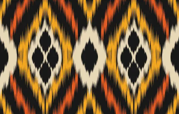 Geometrik etnik oryantal ikat kusursuz desenli renk doğulu. Aztek süsü izi. Arkaplan, perde, halı, duvar kağıdı, giysi, ambalaj, Batik, vektör illüstrasyonu için tasarım.