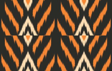 Geometrik etnik oryantal ikat kusursuz desenli renk doğulu. Aztek süsü izi. Arkaplan, perde, halı, duvar kağıdı, giysi, ambalaj, Batik, vektör illüstrasyonu için tasarım.