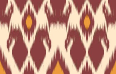 Geometrik etnik oryantal ikat kusursuz desenli renk doğulu. Aztek süsü izi. Arkaplan, perde, halı, duvar kağıdı, giysi, ambalaj, Batik, vektör illüstrasyonu için tasarım.