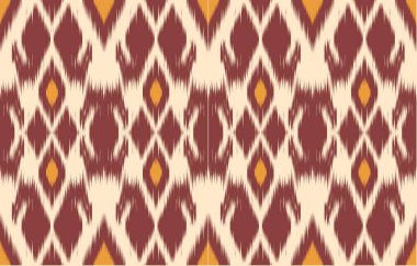 Geometrik etnik oryantal ikat kusursuz desenli renk doğulu. Aztek süsü izi. Arkaplan, perde, halı, duvar kağıdı, giysi, ambalaj, Batik, vektör illüstrasyonu için tasarım.