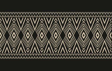 Geometrik etnik oryantal ikat kusursuz desenli renk doğulu. Aztek süsü izi. Arkaplan, perde, halı, duvar kağıdı, giysi, ambalaj, Batik, vektör illüstrasyonu için tasarım.