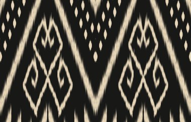 Geometrik etnik oryantal ikat kusursuz desenli renk doğulu. Aztek süsü izi. Arkaplan, perde, halı, duvar kağıdı, giysi, ambalaj, Batik, vektör illüstrasyonu için tasarım.