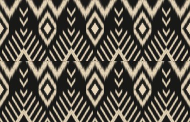 Geometrik etnik oryantal ikat kusursuz desenli renk doğulu. Aztek süsü izi. Arkaplan, perde, halı, duvar kağıdı, giysi, ambalaj, Batik, vektör illüstrasyonu için tasarım.