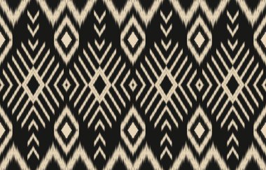 Geometrik etnik oryantal ikat kusursuz desenli renk doğulu. Aztek süsü izi. Arkaplan, perde, halı, duvar kağıdı, giysi, ambalaj, Batik, vektör illüstrasyonu için tasarım.