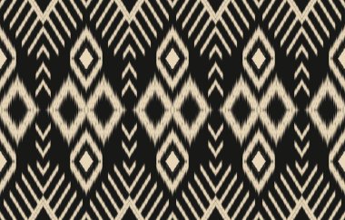Geometrik etnik oryantal ikat kusursuz desenli renk doğulu. Aztek süsü izi. Arkaplan, perde, halı, duvar kağıdı, giysi, ambalaj, Batik, vektör illüstrasyonu için tasarım.