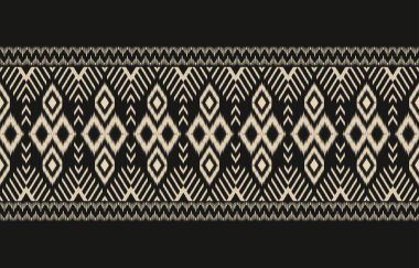 Geometrik etnik oryantal ikat kusursuz desenli renk doğulu. Aztek süsü izi. Arkaplan, perde, halı, duvar kağıdı, giysi, ambalaj, Batik, vektör illüstrasyonu için tasarım.