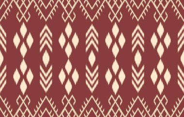 Geometrik etnik oryantal ikat kusursuz desenli renk doğulu. Aztek süsü izi. Arkaplan, perde, halı, duvar kağıdı, giysi, ambalaj, Batik, vektör illüstrasyonu için tasarım.