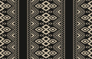 Geometrik etnik oryantal ikat kusursuz desenli renk doğulu. Aztek süsü izi. Arkaplan, perde, halı, duvar kağıdı, giysi, ambalaj, Batik, vektör illüstrasyonu için tasarım.