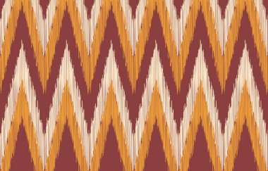 Geometrik etnik oryantal ikat kusursuz desenli renk doğulu. Aztek süsü izi. Arkaplan, perde, halı, duvar kağıdı, giysi, ambalaj, Batik, vektör illüstrasyonu için tasarım.