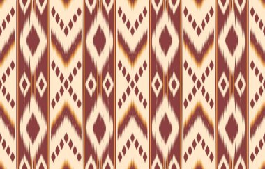 Geometrik etnik oryantal ikat kusursuz desenli renk doğulu. Aztek süsü izi. Arkaplan, perde, halı, duvar kağıdı, giysi, ambalaj, Batik, vektör illüstrasyonu için tasarım.