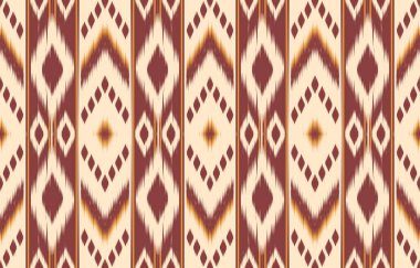 Geometrik etnik oryantal ikat kusursuz desenli renk doğulu. Aztek süsü izi. Arkaplan, perde, halı, duvar kağıdı, giysi, ambalaj, Batik, vektör illüstrasyonu için tasarım.