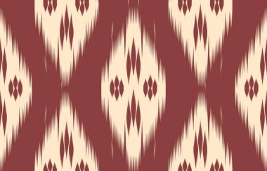 Geometrik etnik oryantal ikat kusursuz desenli renk doğulu. Aztek süsü izi. Arkaplan, perde, halı, duvar kağıdı, giysi, ambalaj, Batik, vektör illüstrasyonu için tasarım.