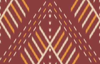 Geometrik etnik oryantal ikat kusursuz desenli renk doğulu. Aztek süsü izi. Arkaplan, perde, halı, duvar kağıdı, giysi, ambalaj, Batik, vektör illüstrasyonu için tasarım.