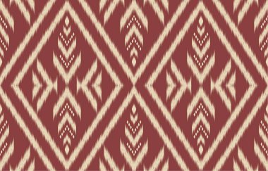 Geometrik etnik oryantal ikat kusursuz desenli renk doğulu. Aztek süsü izi. Arkaplan, perde, halı, duvar kağıdı, giysi, ambalaj, Batik, vektör illüstrasyonu için tasarım.