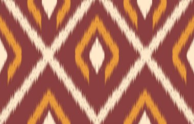 Geometrik etnik oryantal ikat kusursuz desenli renk doğulu. Aztek süsü izi. Arkaplan, perde, halı, duvar kağıdı, giysi, ambalaj, Batik, vektör illüstrasyonu için tasarım.