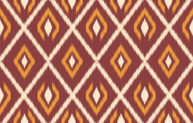 Geometrik etnik oryantal ikat kusursuz desenli renk doğulu. Aztek süsü izi. Arkaplan, perde, halı, duvar kağıdı, giysi, ambalaj, Batik, vektör illüstrasyonu için tasarım.