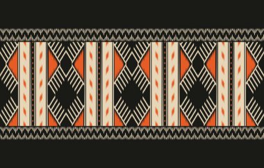 Geometrik etnik oryantal ikat kusursuz desenli renk doğulu. Aztek süsü izi. Arkaplan, perde, halı, duvar kağıdı, giysi, ambalaj, Batik, vektör illüstrasyonu için tasarım.