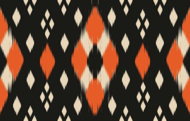 Geometrik etnik oryantal ikat kusursuz desenli renk doğulu. Aztek süsü izi. Arkaplan, perde, halı, duvar kağıdı, giysi, ambalaj, Batik, vektör illüstrasyonu için tasarım.