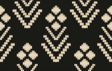 Geometrik etnik oryantal ikat kusursuz desenli renk doğulu. Aztek süsü izi. Arkaplan, perde, halı, duvar kağıdı, giysi, ambalaj, Batik, vektör illüstrasyonu için tasarım.