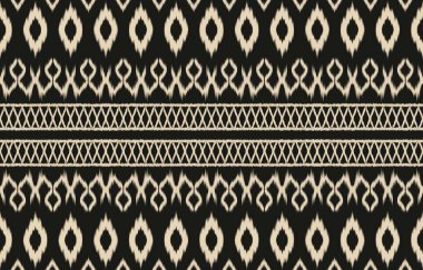 Geometrik etnik oryantal ikat kusursuz desenli renk doğulu. Aztek süsü izi. Arkaplan, perde, halı, duvar kağıdı, giysi, ambalaj, Batik, vektör illüstrasyonu için tasarım.