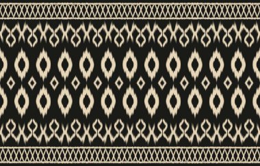 Geometrik etnik oryantal ikat kusursuz desenli renk doğulu. Aztek süsü izi. Arkaplan, perde, halı, duvar kağıdı, giysi, ambalaj, Batik, vektör illüstrasyonu için tasarım.