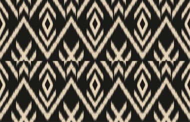 Geometrik etnik oryantal ikat kusursuz desenli renk doğulu. Aztek süsü izi. Arkaplan, perde, halı, duvar kağıdı, giysi, ambalaj, Batik, vektör illüstrasyonu için tasarım.