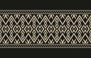 Geometrik etnik oryantal ikat kusursuz desenli renk doğulu. Aztek süsü izi. Arkaplan, perde, halı, duvar kağıdı, giysi, ambalaj, Batik, vektör illüstrasyonu için tasarım.
