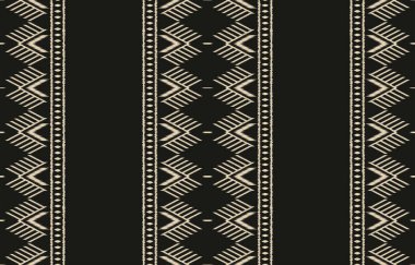 Geometrik etnik oryantal ikat kusursuz desenli renk doğulu. Aztek süsü izi. Arkaplan, perde, halı, duvar kağıdı, giysi, ambalaj, Batik, vektör illüstrasyonu için tasarım.