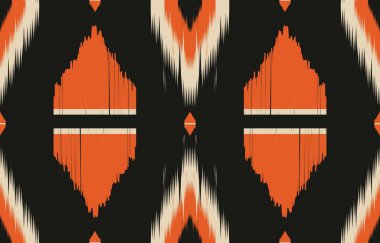 Geometrik etnik oryantal ikat kusursuz desenli renk doğulu. Aztek süsü izi. Arkaplan, perde, halı, duvar kağıdı, giysi, ambalaj, Batik, vektör illüstrasyonu için tasarım.