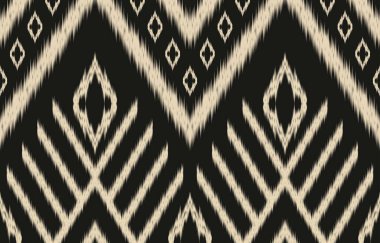 Geometrik etnik oryantal ikat kusursuz desenli renk doğulu. Aztek süsü izi. Arkaplan, perde, halı, duvar kağıdı, giysi, ambalaj, Batik, vektör illüstrasyonu için tasarım.