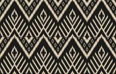 Geometrik etnik oryantal ikat kusursuz desenli renk doğulu. Aztek süsü izi. Arkaplan, perde, halı, duvar kağıdı, giysi, ambalaj, Batik, vektör illüstrasyonu için tasarım.