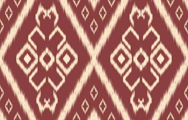 Geometrik etnik oryantal ikat kusursuz desenli renk doğulu. Aztek süsü izi. Arkaplan, perde, halı, duvar kağıdı, giysi, ambalaj, Batik, vektör illüstrasyonu için tasarım.