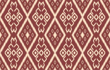 Geometrik etnik oryantal ikat kusursuz desenli renk doğulu. Aztek süsü izi. Arkaplan, perde, halı, duvar kağıdı, giysi, ambalaj, Batik, vektör illüstrasyonu için tasarım.