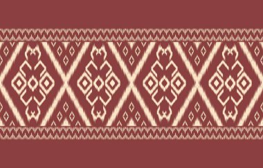Geometrik etnik oryantal ikat kusursuz desenli renk doğulu. Aztek süsü izi. Arkaplan, perde, halı, duvar kağıdı, giysi, ambalaj, Batik, vektör illüstrasyonu için tasarım.