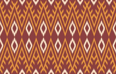 Geometrik etnik oryantal ikat kusursuz desenli renk doğulu. Aztek süsü izi. Arkaplan, perde, halı, duvar kağıdı, giysi, ambalaj, Batik, vektör illüstrasyonu için tasarım.