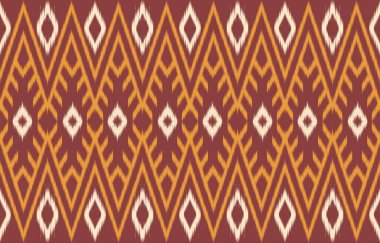 Geometrik etnik oryantal ikat kusursuz desenli renk doğulu. Aztek süsü izi. Arkaplan, perde, halı, duvar kağıdı, giysi, ambalaj, Batik, vektör illüstrasyonu için tasarım.