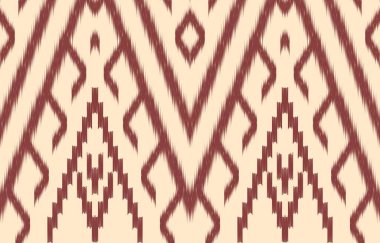 Geometrik etnik oryantal ikat kusursuz desenli renk doğulu. Aztek süsü izi. Arkaplan, perde, halı, duvar kağıdı, giysi, ambalaj, Batik, vektör illüstrasyonu için tasarım.