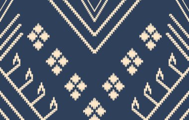 Geometrik etnik oryantal ikat kusursuz desenli renk doğulu. Aztek süsü izi. Arkaplan, perde, halı, duvar kağıdı, giysi, ambalaj, Batik, vektör illüstrasyonu için tasarım.