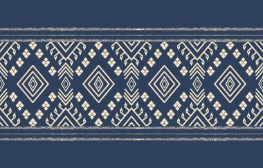Geometrik etnik oryantal ikat kusursuz desenli renk doğulu. Aztek süsü izi. Arkaplan, perde, halı, duvar kağıdı, giysi, ambalaj, Batik, vektör illüstrasyonu için tasarım.