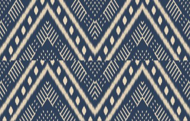 Geometrik etnik oryantal ikat kusursuz desenli renk doğulu. Aztek süsü izi. Arkaplan, perde, halı, duvar kağıdı, giysi, ambalaj, Batik, vektör illüstrasyonu için tasarım.