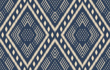 Geometrik etnik oryantal ikat kusursuz desenli renk doğulu. Aztek süsü izi. Arkaplan, perde, halı, duvar kağıdı, giysi, ambalaj, Batik, vektör illüstrasyonu için tasarım.