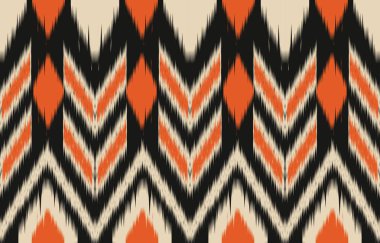 Geometrik etnik oryantal ikat kusursuz desenli renk doğulu. Aztek süsü izi. Arkaplan, perde, halı, duvar kağıdı, giysi, ambalaj, Batik, vektör illüstrasyonu için tasarım.