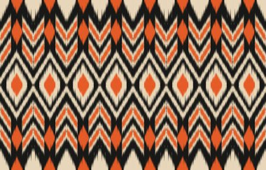 Geometrik etnik oryantal ikat kusursuz desenli renk doğulu. Aztek süsü izi. Arkaplan, perde, halı, duvar kağıdı, giysi, ambalaj, Batik, vektör illüstrasyonu için tasarım.